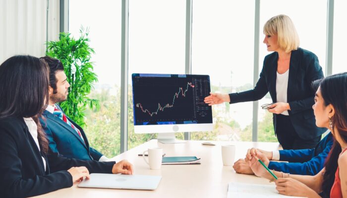 Stock market data chart analysis by ingenious computer software